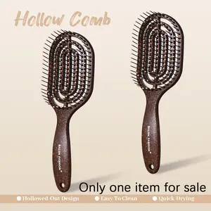 Coconut Fiber Hollow Brush, Quick-Dry Exfoliating Scalp Massager, Anti-Static, Easy to Clean, Salon & Home Hair Care Tool