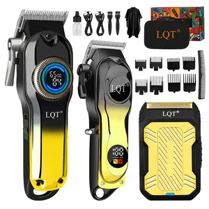 LQT Golden Clipper Set, Hair Clippers for Men Professional, Cordless Hair Clippers for Hair Cutting, Mens Clippers and Trimmers Set, Electric Hair Trimmer for Men with Package Case, maquina de cortar cabello, Barber Supplies, Men Christmas New Year Gifts