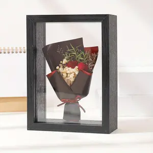 3D Hollow Dried Flower Frame, Floral Decorative Versatile Home Decor Accessory DIY Wall Hanging Specimen Box, Rose Cherished Flowers Display Frame, Painting Frame, Storage Flower Frame, Valentine's Day Gift, Decoration