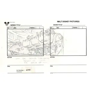 Chip n Dale Rescue Rangers Original Production Animation Storyboard Walt Disney FIRST EPISODE 1988 A72