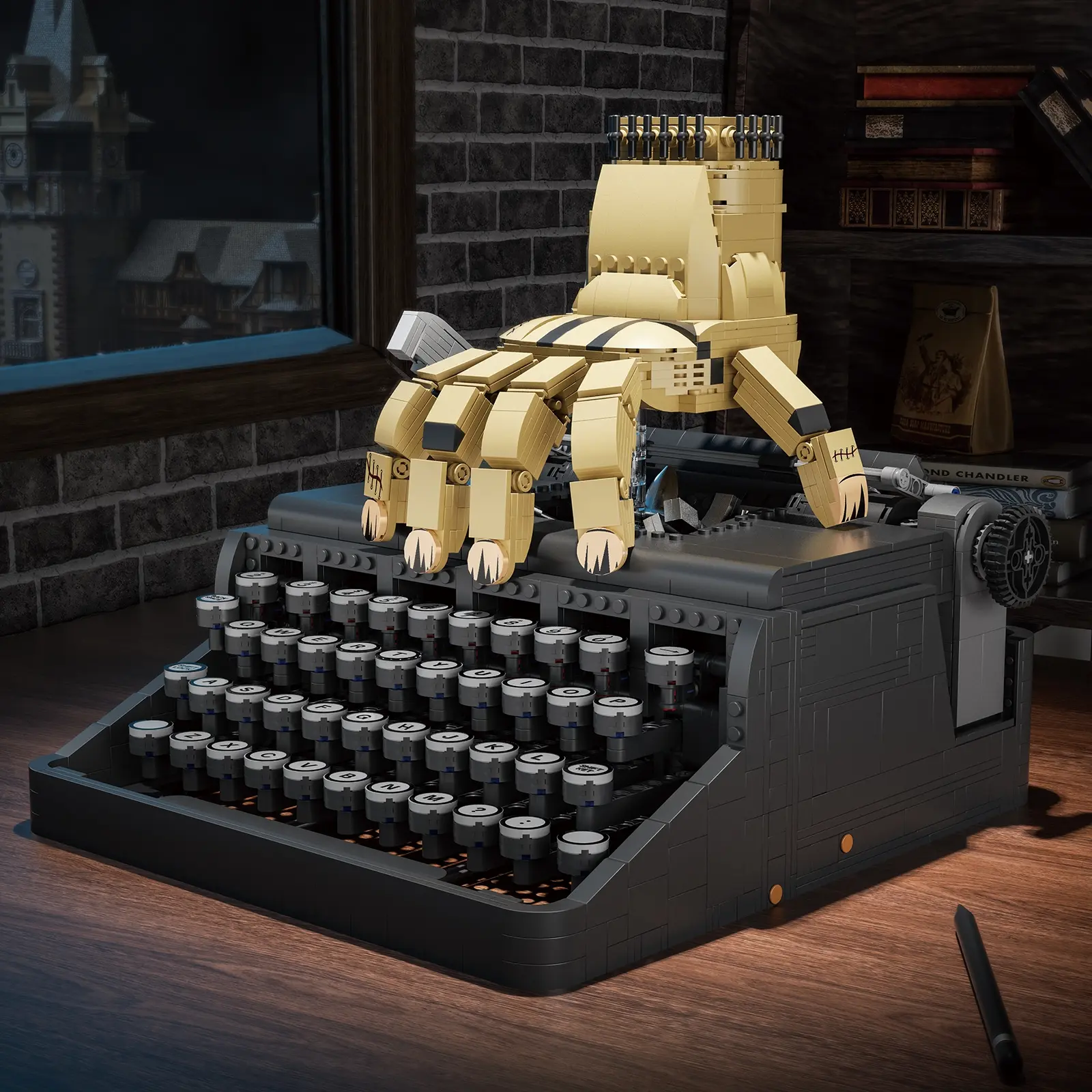 A 2330pcs typewriter building block model, DIY self assembling and construction, display item for teenagers and adults, 3D model building block toy, Buildable Blocks Kit, Model Building Kits, suitable for creative gifts/festivals