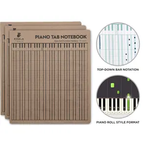 KOALA TOOLS | Piano Tablature - Piano Tab Notebook (3 Pack) | 8.5" x 9.75" 60pp. [Unknown Binding]
