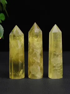 Citrine Tower, 1 Count Natural Citrine Point, Unique Chakra Healing Crystals for Energy and Relaxation, Decorative Gemstone Jewelry for Meditation and Spiritual Growth