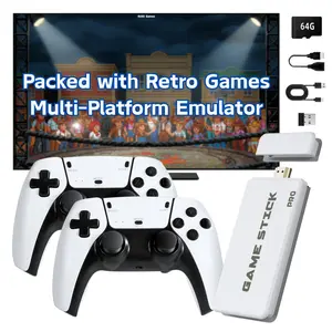 Retro Game Stick, Packed with Classic Games, Dual 2.4G Wireless Game Controllers, HDMI Plug, Suitable For TV, Monitor, Projector, 23 Emulators, 64GB, Retro Game Console for Home & Party Fun