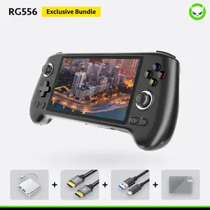Anbernic RG556 Handheld Game Console【Buy 1 Get 1 HDMI Cable (8K) +1 Multi-port Adapter+1 Type-C Cable+1 Screen Protector】Android 13 5.48-inch AMOLED Touch Screen 1080*1920 DP 5G WiFi Bluetooth HDMI Output 5500mAh Ready to Play Gift Package