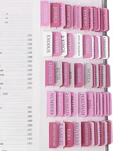 Boho-Themed Pink Bible Tabs for Women & Men - Laminated, Durable, Easy-to-Use Index Tabs prayer journal