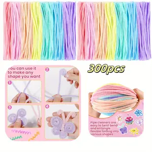 300Pcs Pipe Cleaners Chenille Stem,Pipe Cleaner Crafts,Craft Supplies Bulk for DIY Arts Crafts Project,DIY Hand Tools Kits