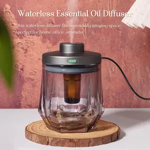 USB PLUG Glass Metal Waterless Essential Oil Diffuser, Micro-Porous Aromatherapy Humidifier, Home Hotel Office Use, Home Desktop Humidifier, Metal Enclosure Design, Aromatherapy Machine, Aromatherapy Diffusers, Aroma Diffuser Humidifiers