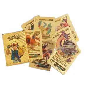 Newest Pokemon English English Cute Gold Foil Cards Vmax Pokémon Pocket Monster Cards Entertainment Card Collection Battle Card Booster Box Collectible Tradiner Card Game Toy