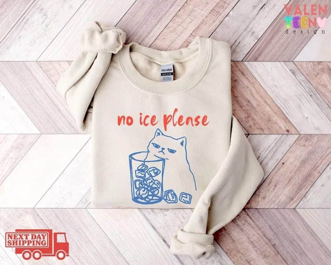[Sale off up to 50%] No ICE Please Cat Sweatshirt, Abolish ICE Sweater, Anti ICE Political Graphic, Pro Immigration Sweatshirt, streetwear graphic tee