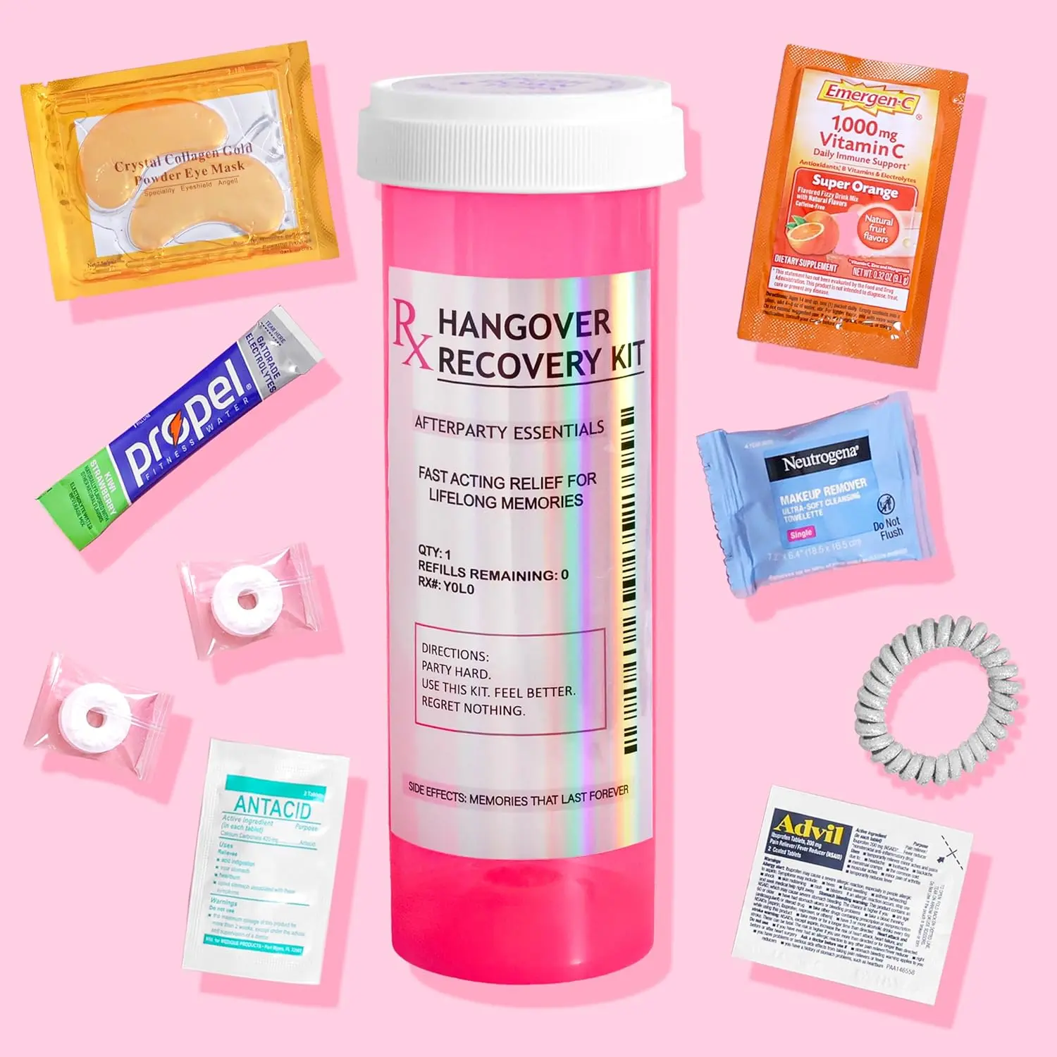 1 Pack Hangover Kit Party Favor in XL  Bottle | Bachelorette Party Favors, 21st Birthday & Bridesmaid Gifts | Funny Hangover Kit Supplies
