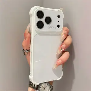 Aurora Laser Protection IP17 Pro Max Phone Case with Large Window Clear Viewing Pink Four-Corner Anti-Drop for IP16 15 14 13 Pro Models