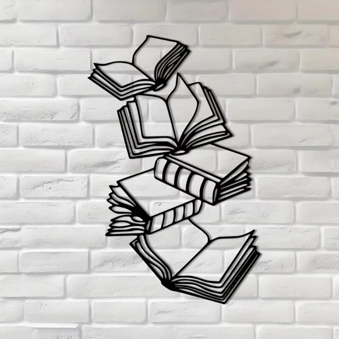 Book Design Wall Art, Creative Artistic Metal Wall Decor, Wall Art Decor for Home Living Room Bedroom Study Room, Garden Decoration