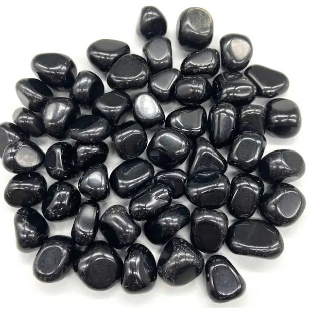 Black Obsidian Tumbled Stones 1 Lb Bulk — Protection Shadow Work Crystal