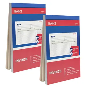 Receipt Book for Small Business 2-part Carbonless, 5-3/25”x7-9/10” Invoice Book for Small Business, White/Canary Invoice Receipt Book, Purchase Order, Sales Order, Office Stationery Supplies(50 Sheets per Book)