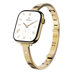 CrazyGrass Metal Premium Screw Pattern Metal Watch Band Compatible Bands Suitable For Apple Watch Series 11/10/9/8/7/6/5/4/3/2/1/SE/SE2 Elegant Metal For Women [WATCH NOT INCLUDED] Wearable Watch Strap