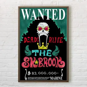 Brook Bounty Wanted Poster Anime poter One Piece Anime (No Frame)
