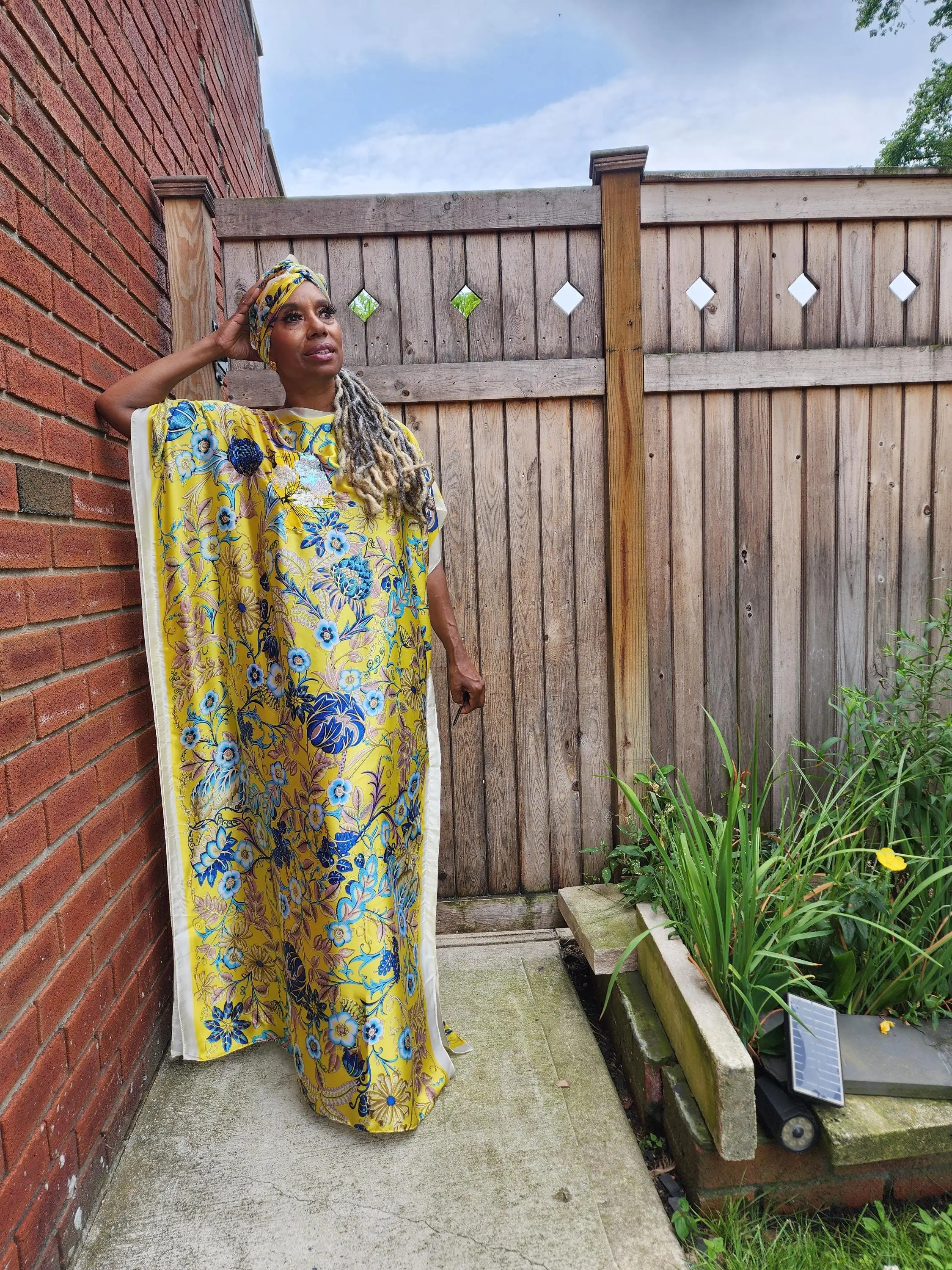 Sequin Afro-Girl Kaftan Dress – Luxury Vacation Gift, Handmade, One Size Fits Most