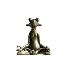 Elegant Metal Frog Incense Holder, Meditation Decorative Figurine, Yoga & Relaxation Accessory, Desktop Ornament for Home Office, Home Fragrance Decor