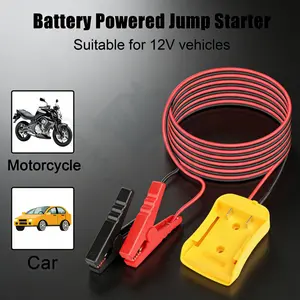 Car Jump Starter 6foot heavy duty jumper cable compatible with 20V tool batteries all weather portable power solution for vehicles with dead batteries.