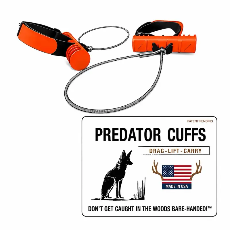 Coyote Drags - PREDATOR WILD GAME CUFFS - Heavy-Duty Steel Cable Hunting Drag Tool for Deer Coyotes Hogs Turkeys One-Size-Fits-All Wrist-Wrap Design Portable & Field-Tested