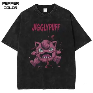 JJIGGLYPUFF Death Metal Graphic T-Shirt, PKM Anime Shirt, Anime Merch, Unisex Streetwear Tee, cotton crewneck Short Sleeve shirt, Fan Gift Tee