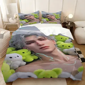 3PC, Love and Deep Space Sylusdesign bed three-piece set, the style does not include quilt core pillow core, Thanksgiving New Year's gift, home lunch break adaptation, practical goods in the festival atmosphere, Soft Bedding Set