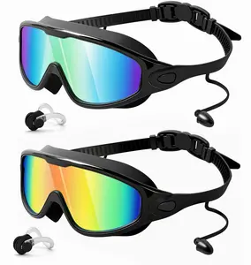 Swim Goggles 2 Pack for Men Women Kids- Wide View, Anti-Fog, UV Protection, Comfortable Fit, Suitable for Men Women Kids , Easy to Wear, No Leaking