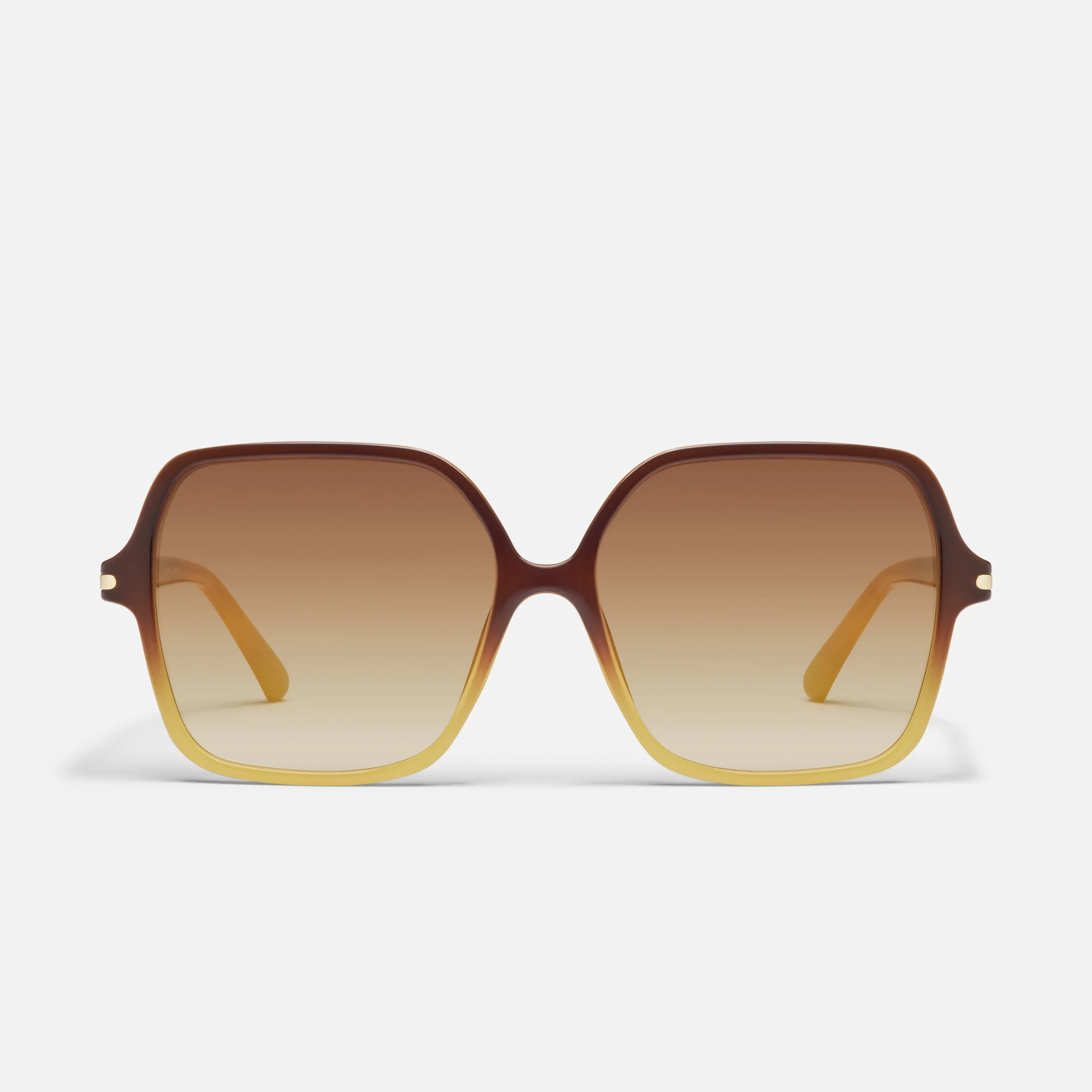 QUAY - PRESS TOUR Square Sunglasses - Classic Oversized Vintage Glam with Elevated Metal Details & Universal Nose Pads
