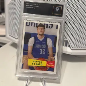 Cooper Flagg Dallas Mavericks 32 NBA Living Set 2023-2024 Card Graded 9 AdvancedGrading.com
