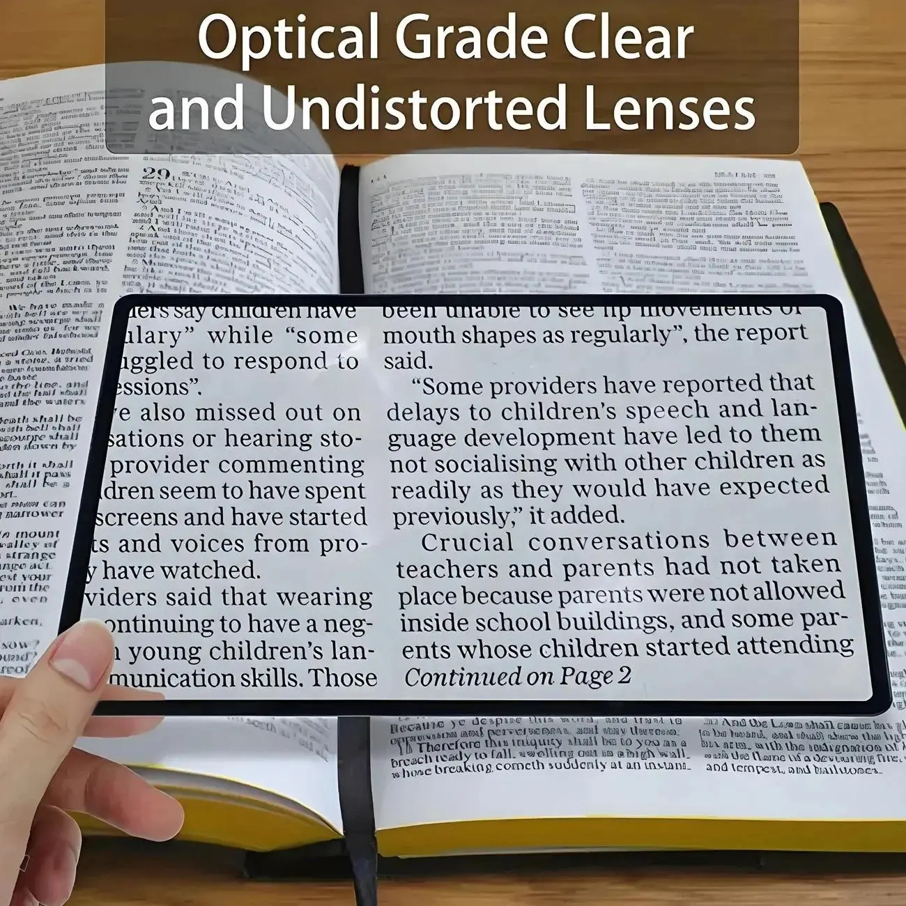 Full Page Large Sheet Magnifier Magnifying Glass Reading Aid Glass Page Undistorted Optical Grade Magnifying Lens Reading Magnifier