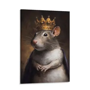 Vintage Rat King Wall Art, Home Decor, Animal Lover Gift, Classic Art Poster for Room Aesthetics cute mouse