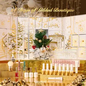 Beetles Christmas Advent Calender –  Glitter Cat Eye Red Green Gel Polish,Top Coat Press on Nail False Nail Soak Off UV LED Winter Long Lasting Nail Gel Kit for Manicure Gifts for Women Black Friday Winter Nail Christmas Gift