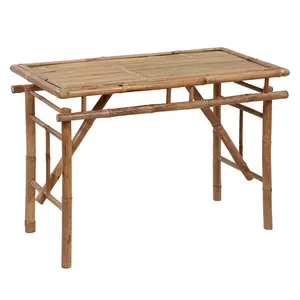 vidaXL Folding Patio Table, Garden Table Outdoor Furniture, Picnic Table for Porch Yard Balcony Deck Lawn, Coffee Desk, Farmhouse Style, Bamboo 341745