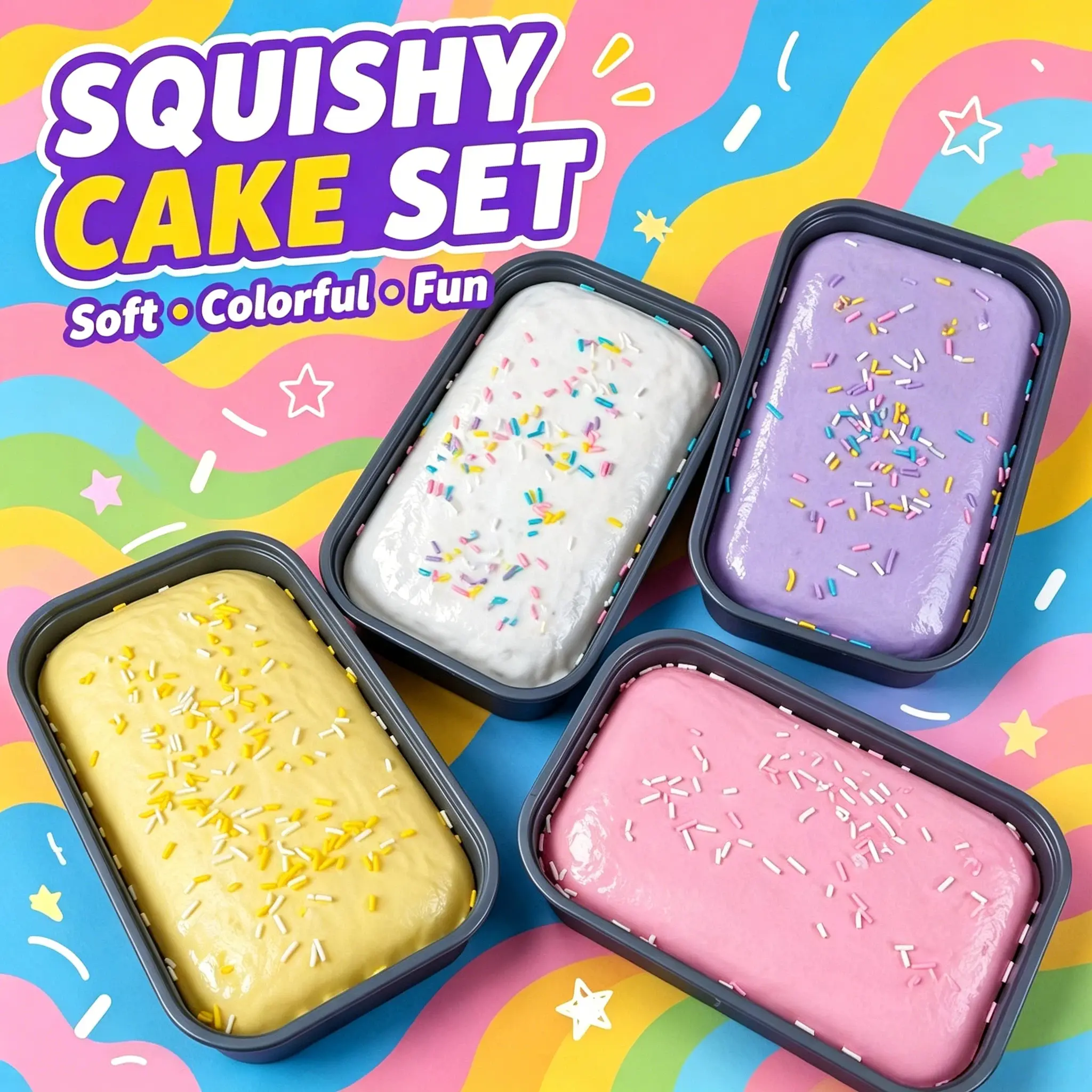 Sticky Box Cake Squeeze Squishy Toy, Slow Rising Butter Ice Cream Themed Fidget, Scented High Playability Stress Relief Sensory Plaything, Fun Prank & Relaxation Gift for Kids, Teens & Adults, Novelty Leisure Hand Toy, Toys & Hobbies Category