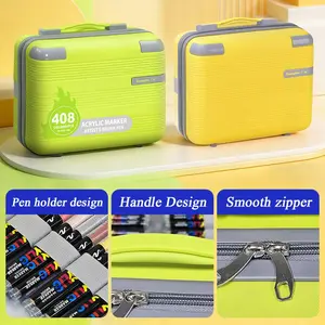 Guan Nan 360/408 Acrylic Markers, Creative Art Tools, Art Supplies Kit, Artist Brush Pen, New Generation Liquid Soft Tip Design, Portable Storage, Rich Colors, Ideal for Professional Artistry