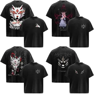 Aki Hayakawa Chainsaw Man Anime Manga Acid Washed 230GSM Heavyweight Cotton T Shirt Collection - Size S to 3XL - Unisex Vintage Streetwear Oversized Crewneck Merch - Gift for Anime Fans