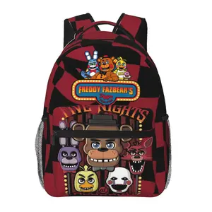 Five Nights at Freddy’s school backpack with large capacity — a casual daypack for outdoor sports and office use; cartoon Five Nights at Freddy’s merchandise laptop backpack/school bag for boys, girls, and gift giving.
