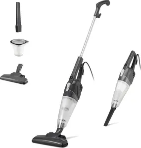 2-in-1 Corded Stick Vacuum Cleaner, Converts to Handheld, Lightweight (3.9 LBS), with Washable Filter, Crevice Tools, 0.5L Dust Cup, Self-Standing, 19.7-Ft Cord, 300W, Black