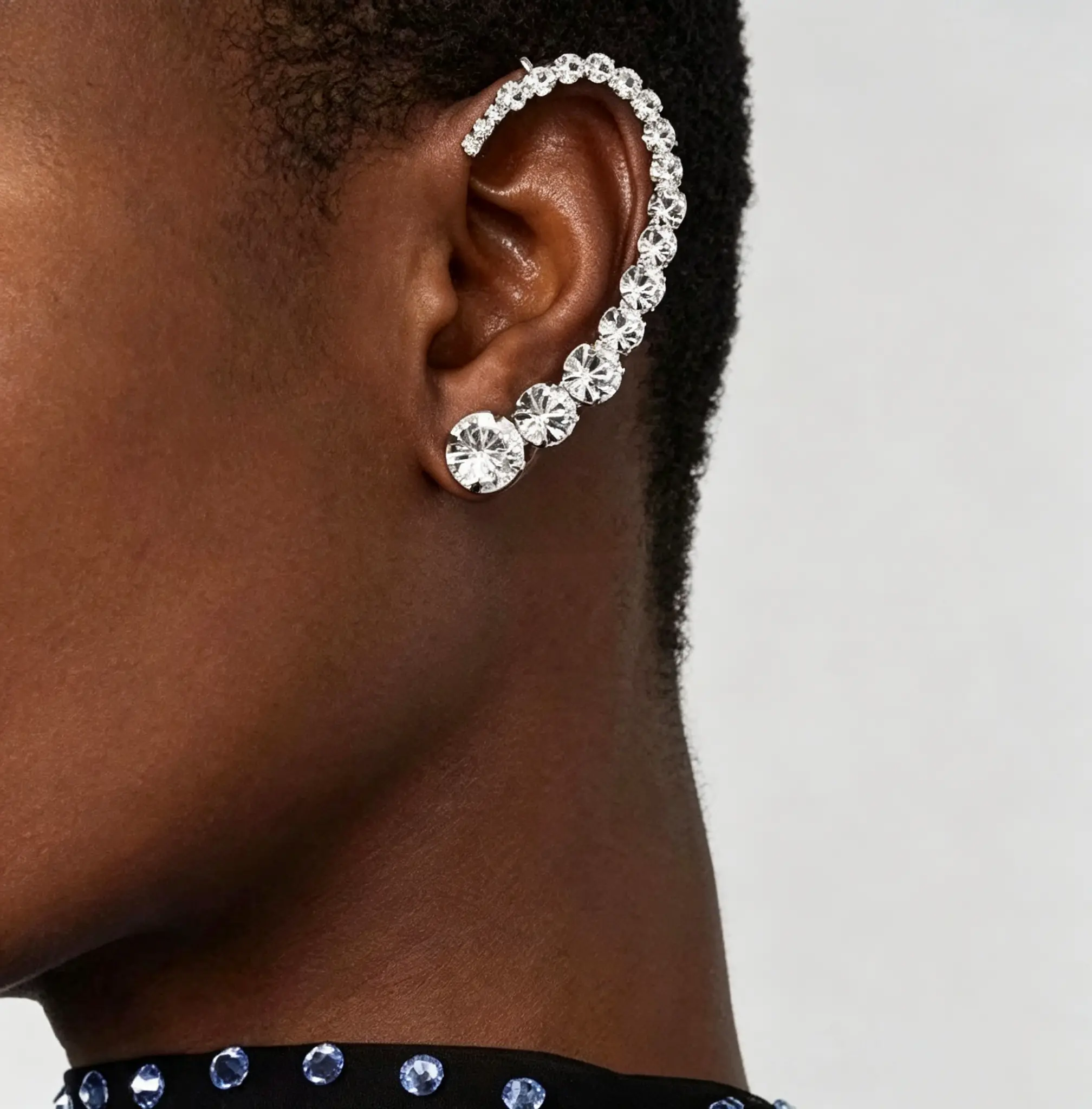 Luxury Rhinestone Ear Climber Earrings for Women, Crystal Ear Cuff Stud, Fashion Cartilage Jewelry, Perfect Gift for Friends & Loved Ones