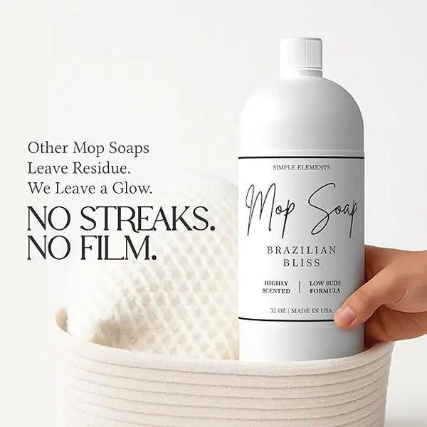 Mop Soap Highly Scented Fragrance, Long Lasting Luxury Floor Cleaner for Hardwood, Tile, Laminate & Stone, Low Suds No Residue Formula, All Mop Types, Made in USA, 32oz Brazilian Bliss Fragrance