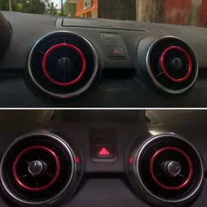 Car Air Conditioning Outlet Inner Decorative Ring AC Vent Outlet Trim Cover Interior Accessories For Audi A1 S1 8X 2010-2018