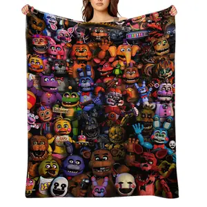 five-nights-at-freddy's--Flannel Throw Blanket for Girls Boys- Ultra Soft, Anti-Shrink & Wrinkle-Resistant ,Quick-Dry, Machine Washable Cozy Throw ,Perfect Gift for Kids Adults A-20