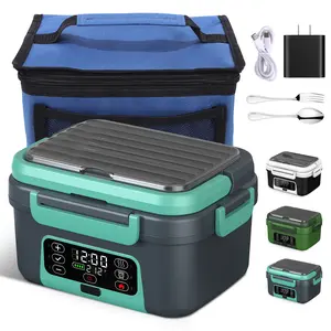 Portable Large Capacity Heated Lunch Box with 20,000mAh Battery, Smart Timer, 360° Heating, 1.5L Capacity, Leak-Proof, Dishwasher Safe, Ideal for Work, Travel, Car, Office