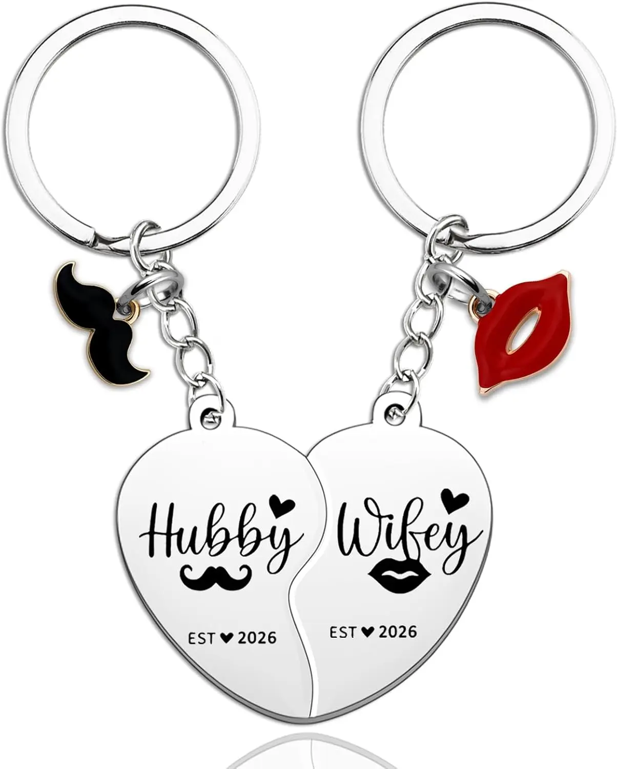 Wedding Gifts for Couples 2026 Hubby and Wifey Gifts Mr and Mrs Gift Bridal Shower Gift for Bride and Groom Key chain Cute Heart