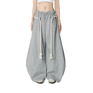 Aelfric Eden Y2K Baggy Pants Ultra Wide Leg Sweatpants 2025 Elastic Waist Trend Lantern Trouser Women's Casual Streetwear Super Baggy Barrel Sweatpants Clothes Fit