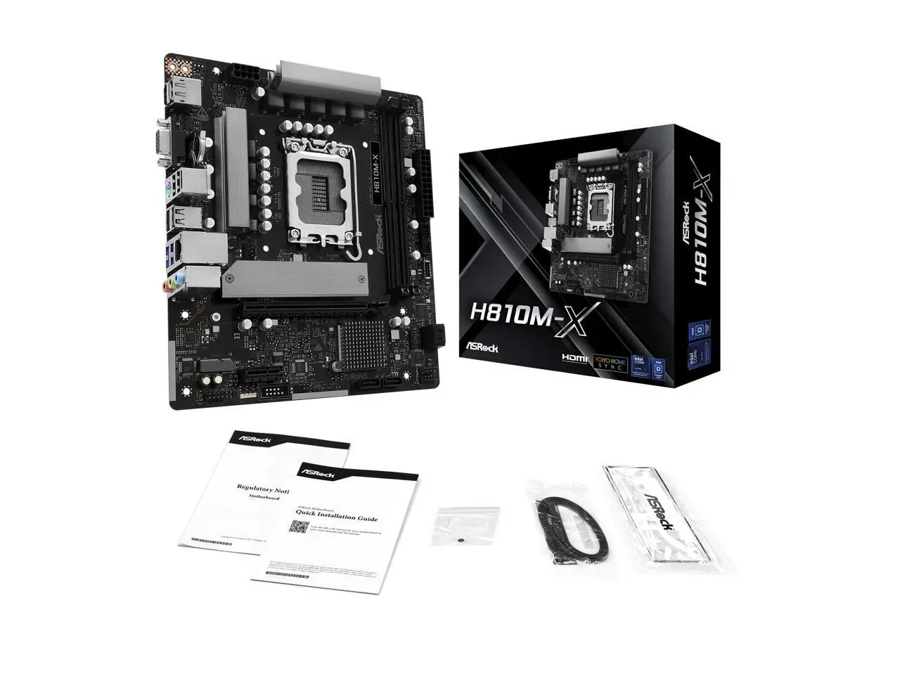 ASRock H810M-X LGA 1851 Intel H810 Micro ATX Motherboard ASRock H810M-X LGA 1851 Intel H810 Micro ATX Motherboard