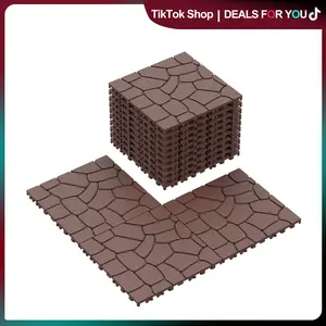 Zugelan 44-Pack Interlocking 12x12in Square Deck Tiles, Waterproof Flooring Tiles for All-Weather Use, Ideal for Outdoor, Indoor, Poolside, Waterproof Tiles