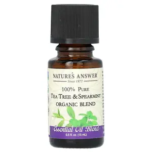 Nature's Answer 100% Pure Organic Essential Oil Blend, Tea Tree & Spearmint, 0.5 fl oz (15 ml)