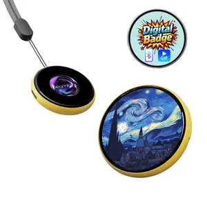 Beambox Digital Badge Niji Photo Video GIF Display Screen Pins DIY Pixel Touchscreen Lightweight 500mAh Long Battery Life Portable Multi-functional Two-dimensional Anime & Gaming Merchandise & Collectibles Gifts for Men Women SummerVibes